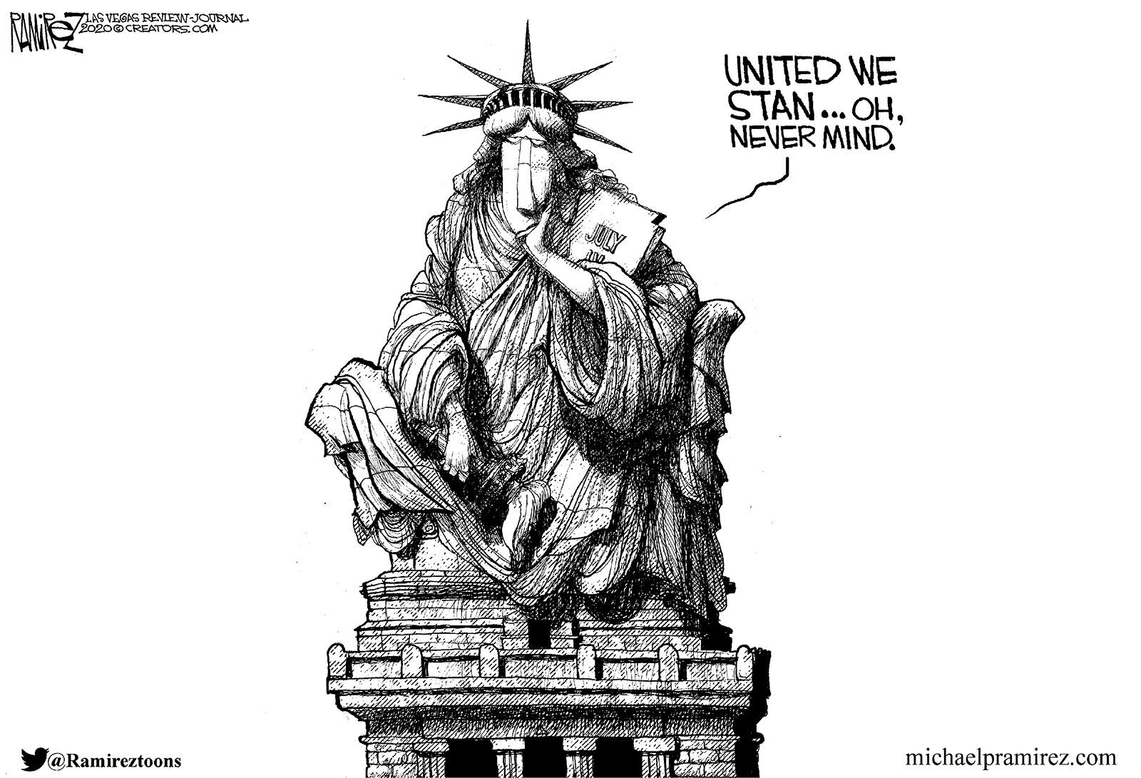 Michael Ramirez toon for August 12, 2020